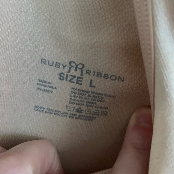 Ruby Ribbon Lace Torsette in Nude L & XXL - Picture 3 of 5